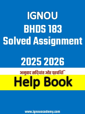 IGNOU BHDS 183 Solved Assignment 2025 2026